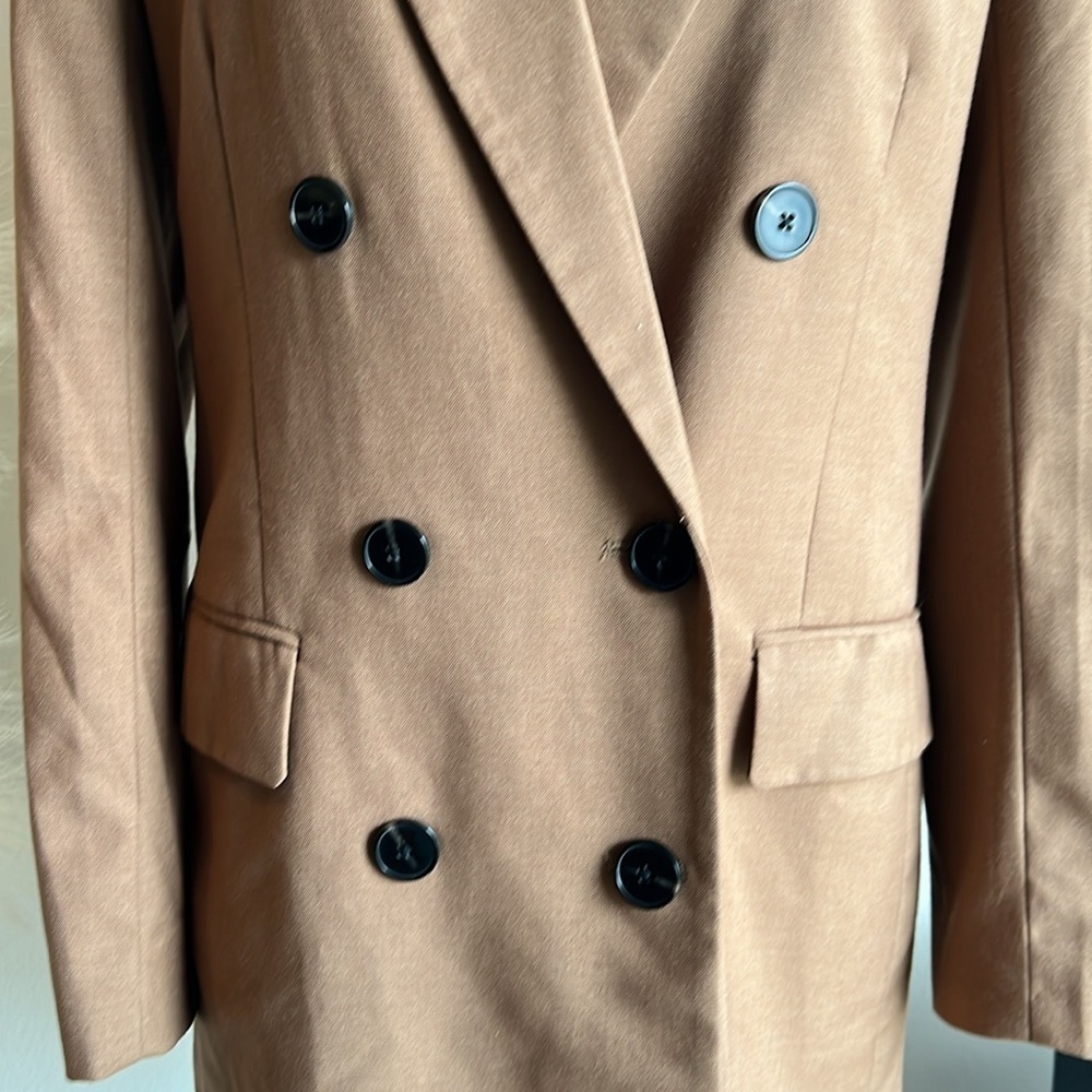 Zara Brown Tan Double Breasted Oversized 90s minimalist Blazer - Picture 13 of 13